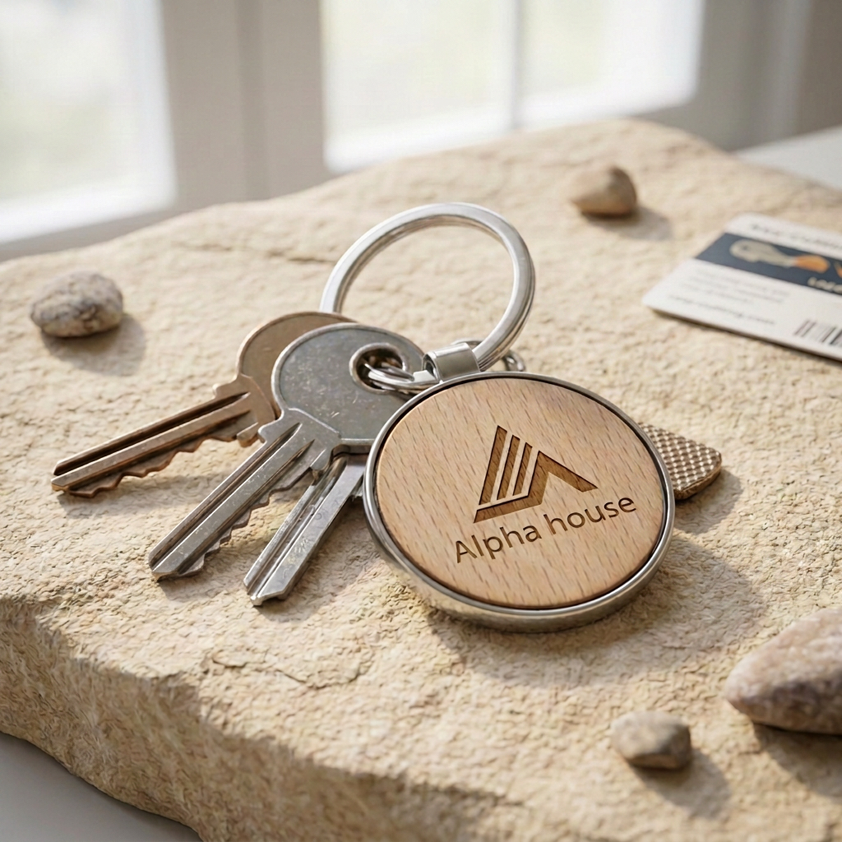 Moreno-beech-wood-round-keychain---Natural